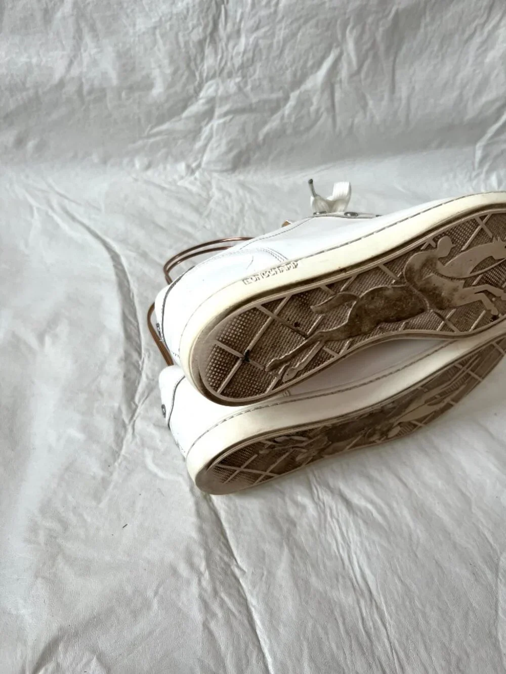 Longchamp sneakers FR 39 US 8 womens white leather lace up low top tennis shoes